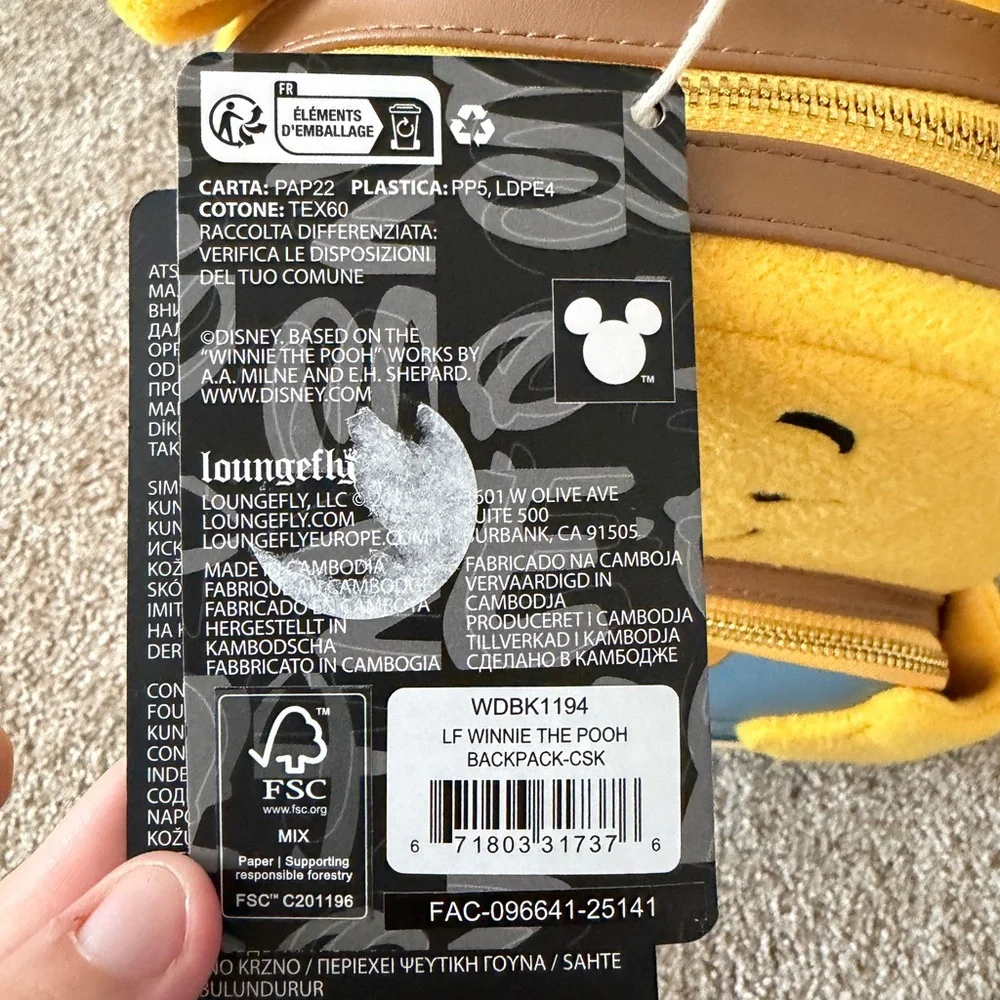 NWT Loungefly Disney Winnie the Pooh Hunny Tummy Plush Backpack - Picture 4 of 5